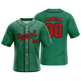 Custom Green Black Full Button Mexico Baseball Jersey